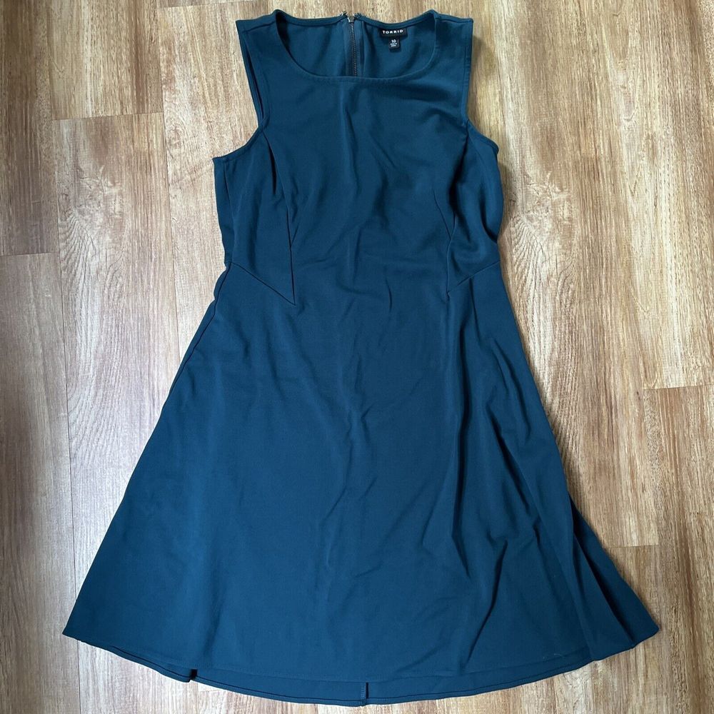 Torrid Women's Sleeveless Ponte A-Line Tank Dress Teal Green Size  10‎ Stretchy